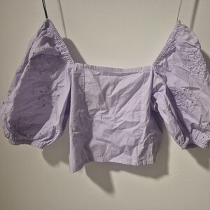 H&M Light Purple Puff Sleeve Blouse